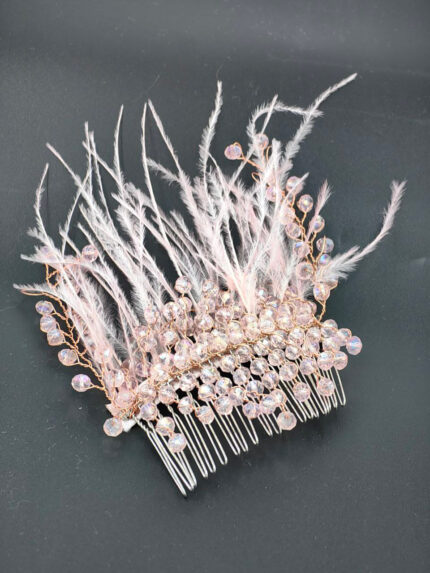 Boncuklu, Çiçekli Kristal Gelin Tacı Saç Ve Türban Aksesuarı