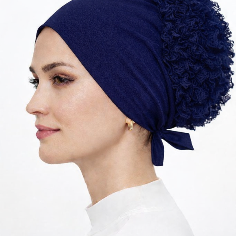 Dikişsiz Fırfırlı Bağlamalı Penye Bone